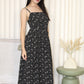 Amelia Floral Midaxi Dress (Black)