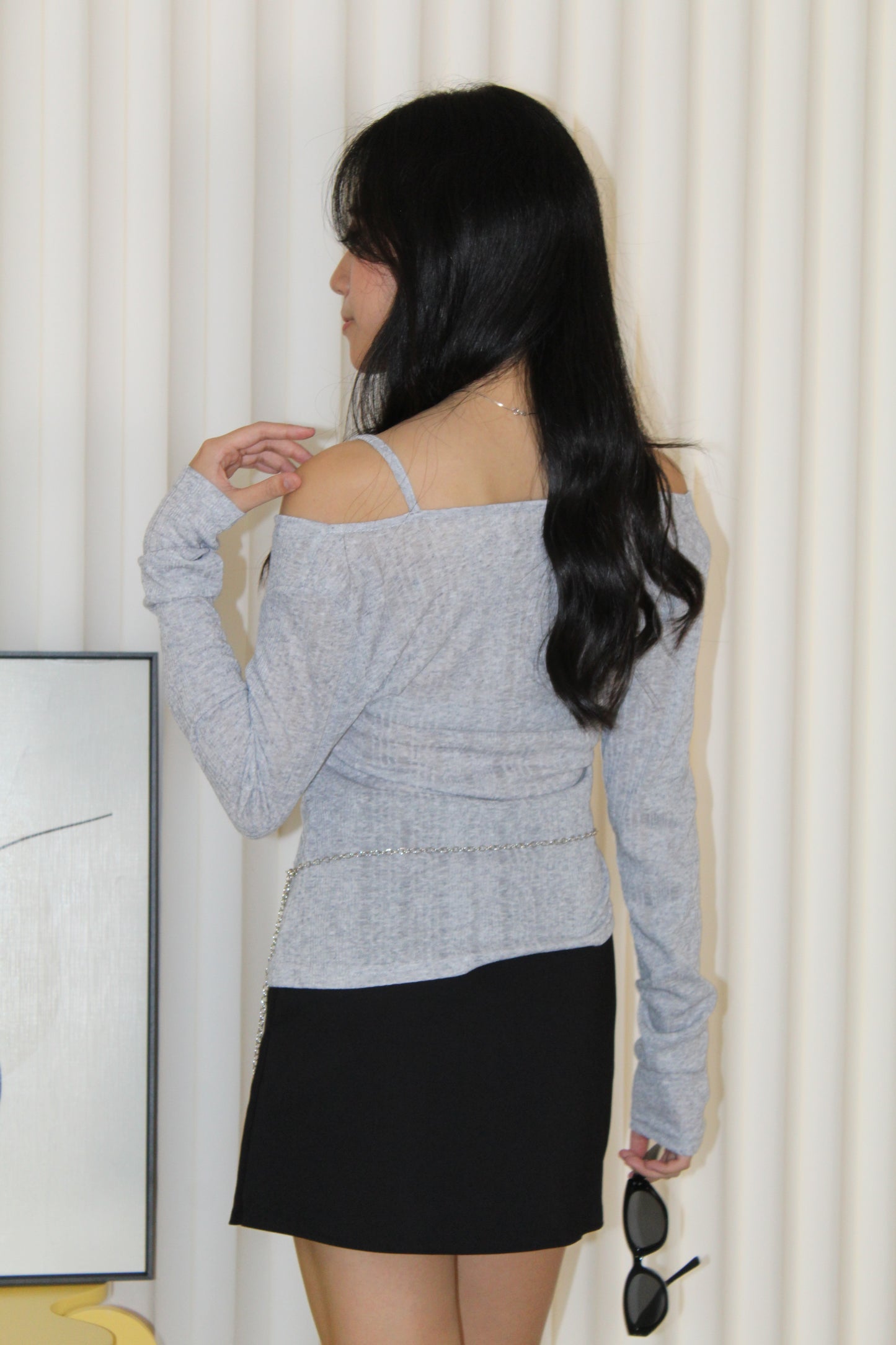 Felicia Lace Long Sleeve Top (Khaki)