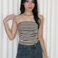 Sheena Stripes Tube Top (Brown)