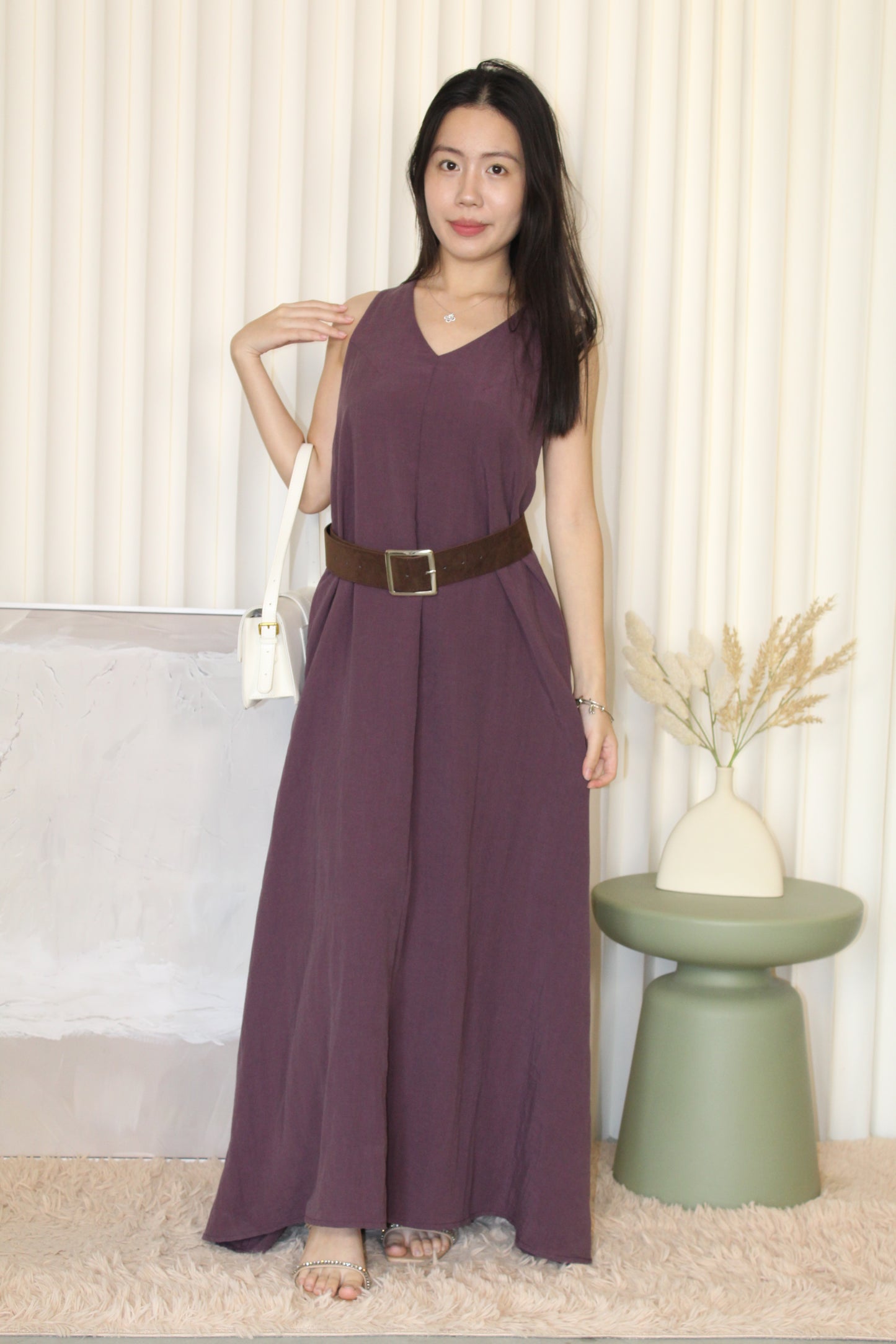 Sammy V-Neck Maxi Dress (Purple)