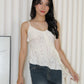 Evangeline Ruffle Cami Top (Cream)