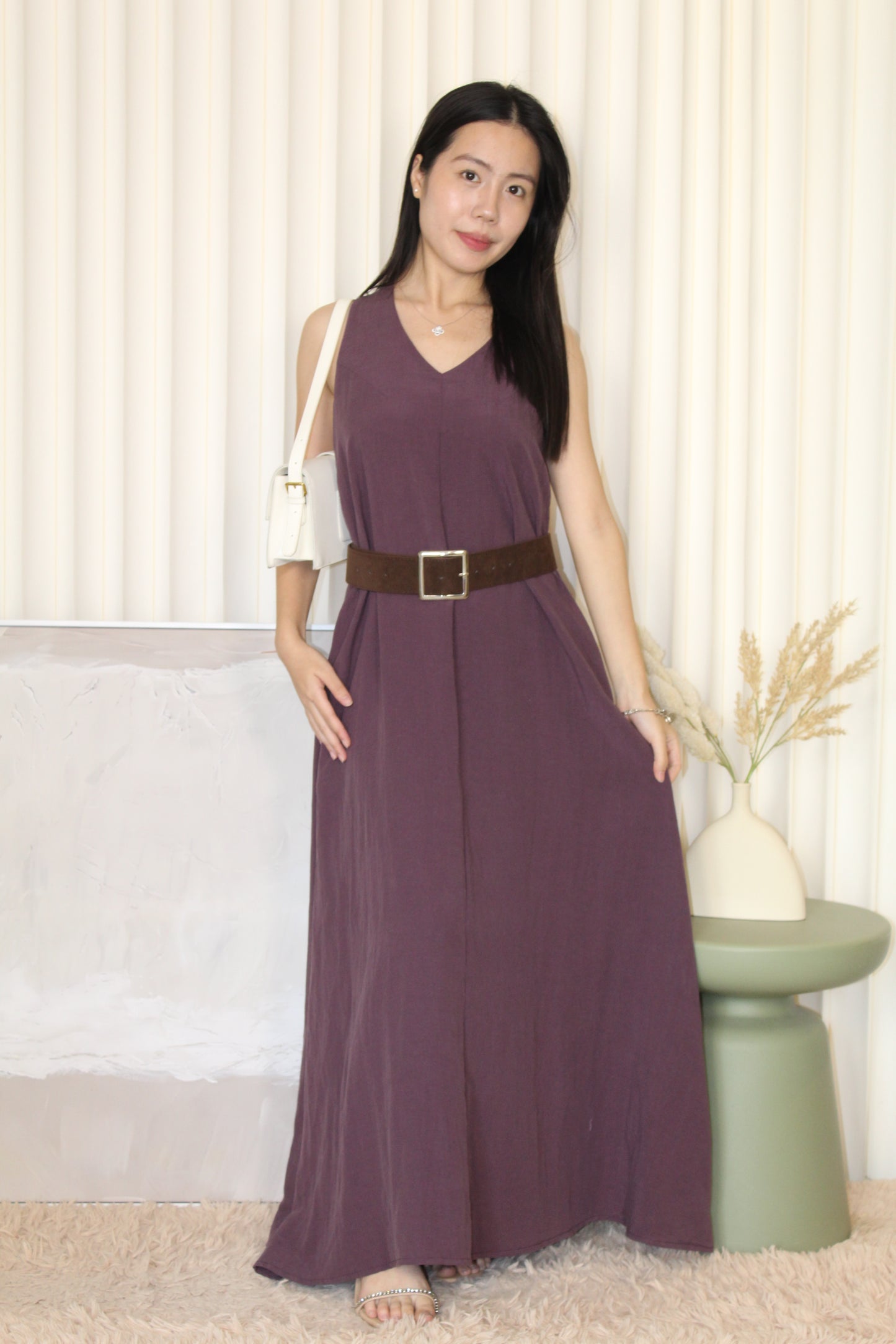 Sammy V-Neck Maxi Dress (Purple)