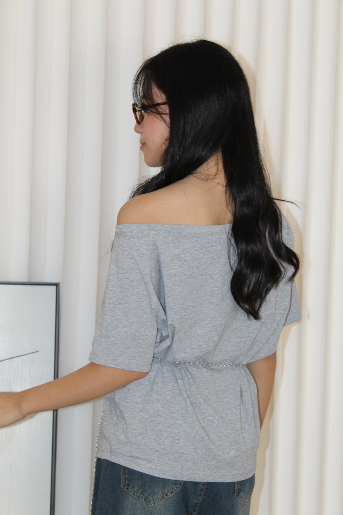 Karen Oversize Off Shoulder Top (Black)