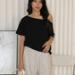Karen Oversize Off Shoulder Top (Black)