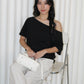 Karen Oversize Off Shoulder Top (Black)