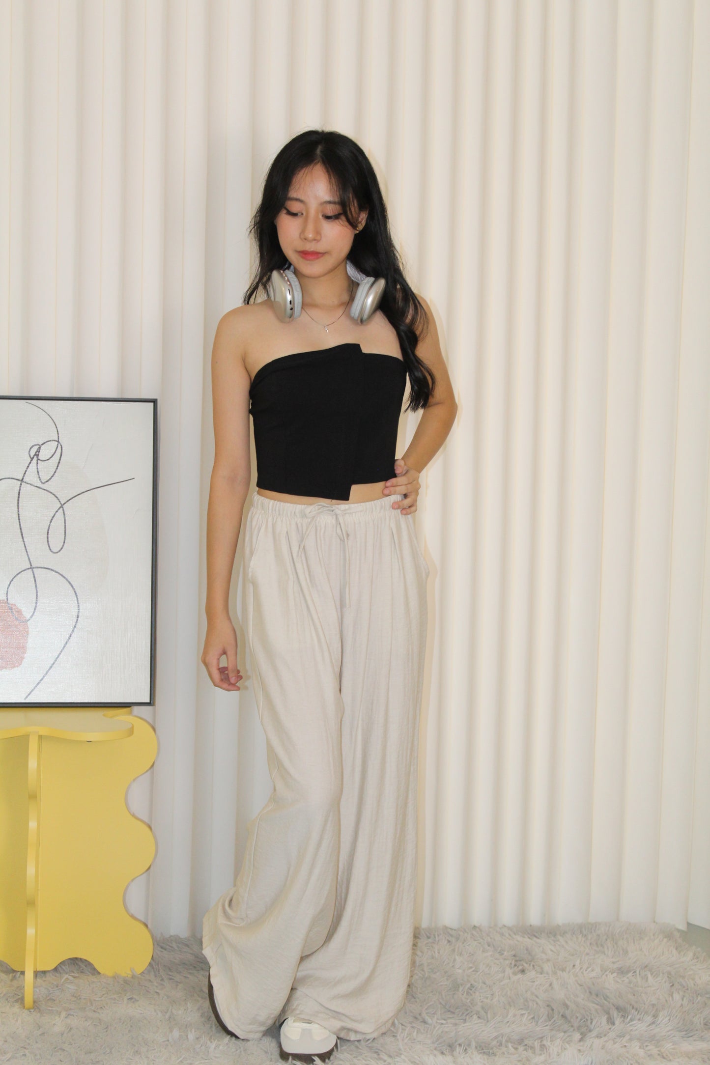 Oliver Linen Pleated Pants (Blue)