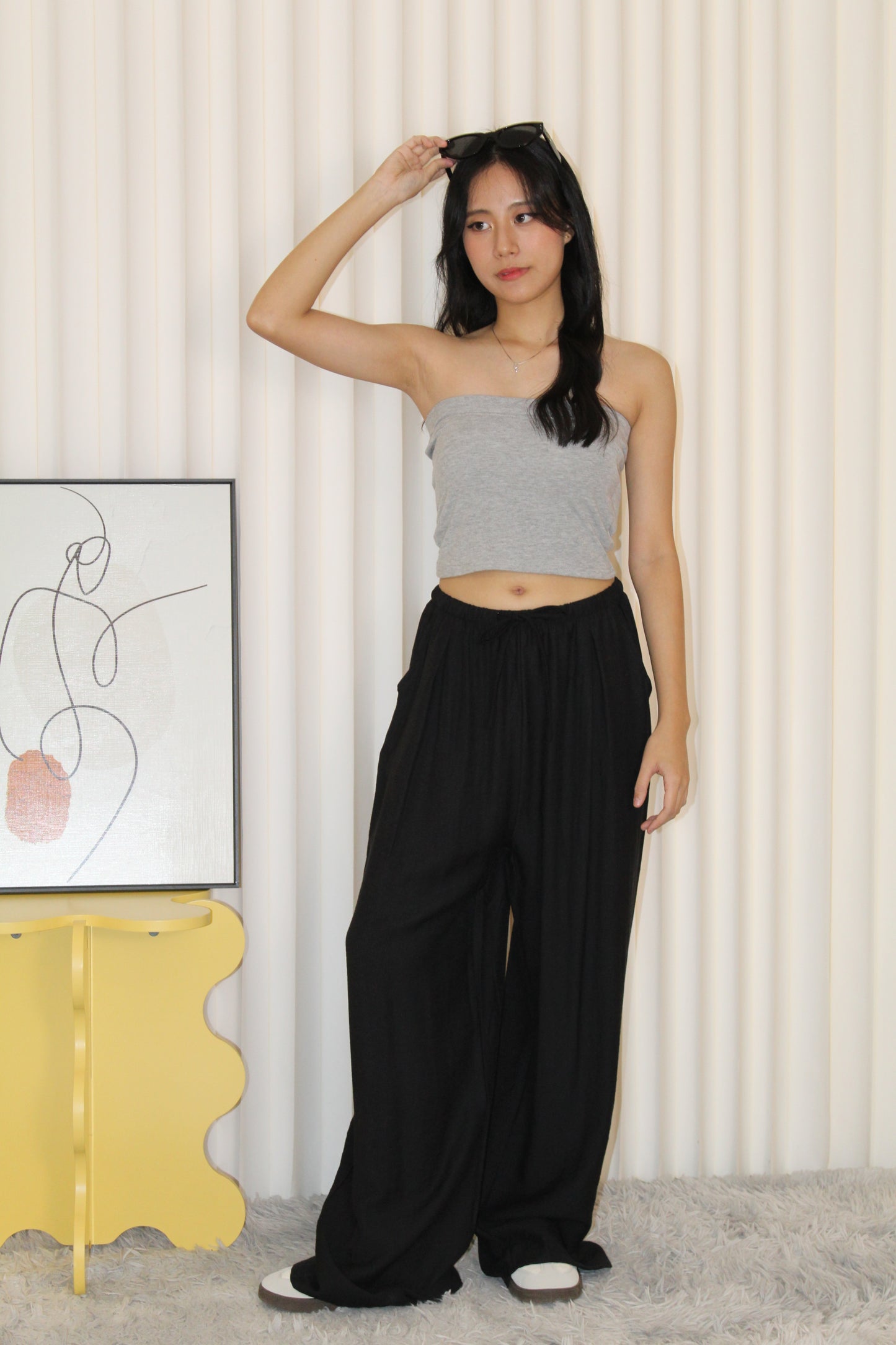 Oliver Linen Pleated Pants (Blue)