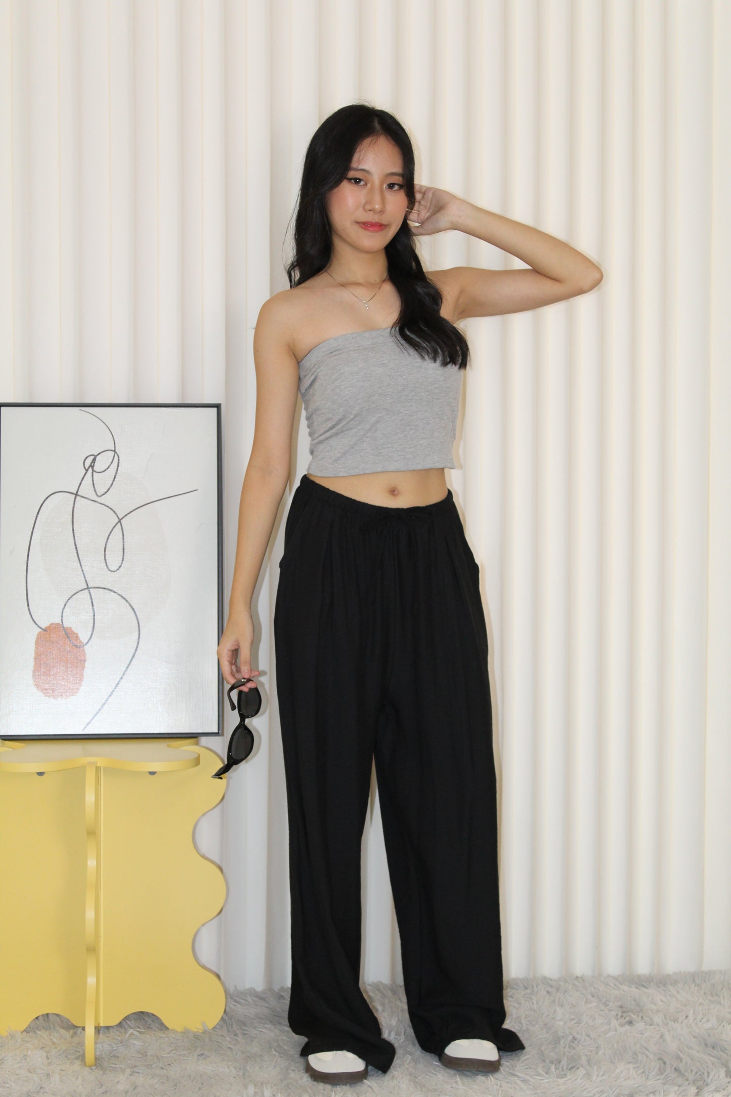 Oliver Linen Pleated Pants (Blue)