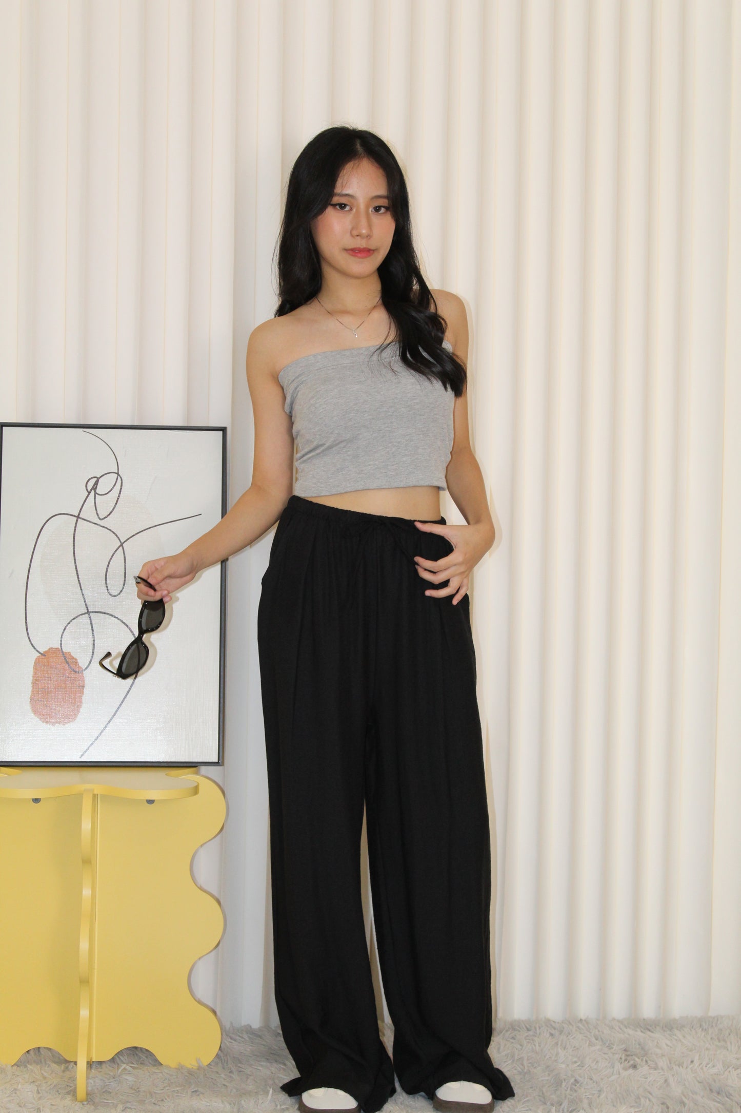 Oliver Linen Pleated Pants (Blue)