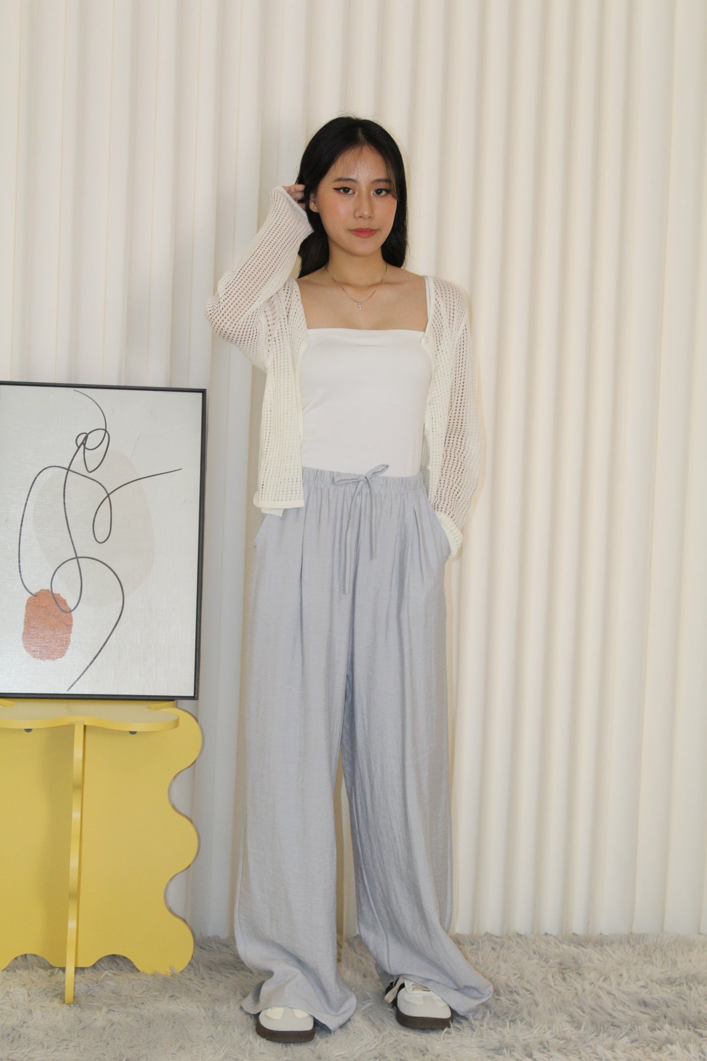 Oliver Linen Pleated Pants (Blue)