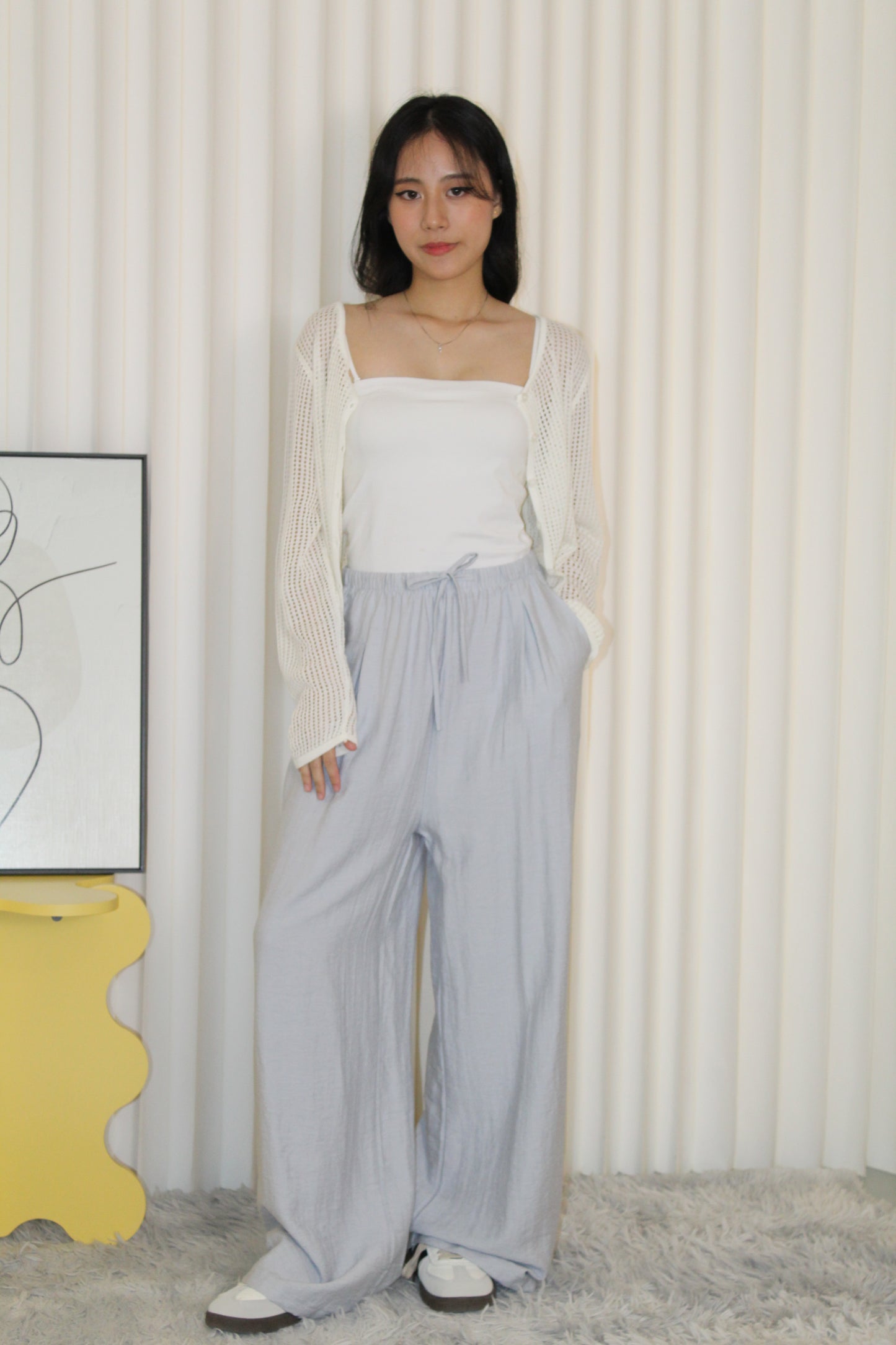 Oliver Linen Pleated Pants (Blue)