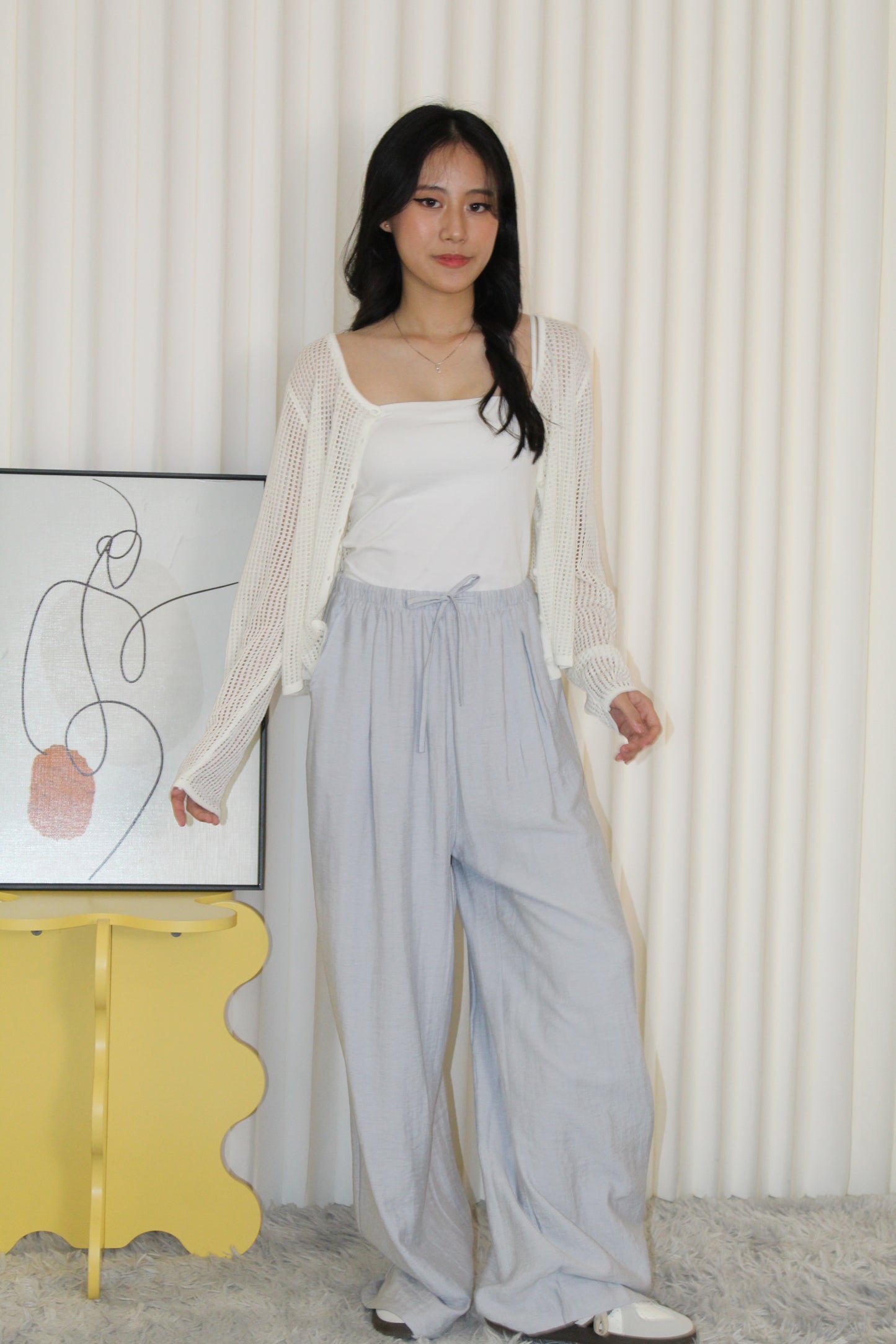 Oliver Linen Pleated Pants (Blue)