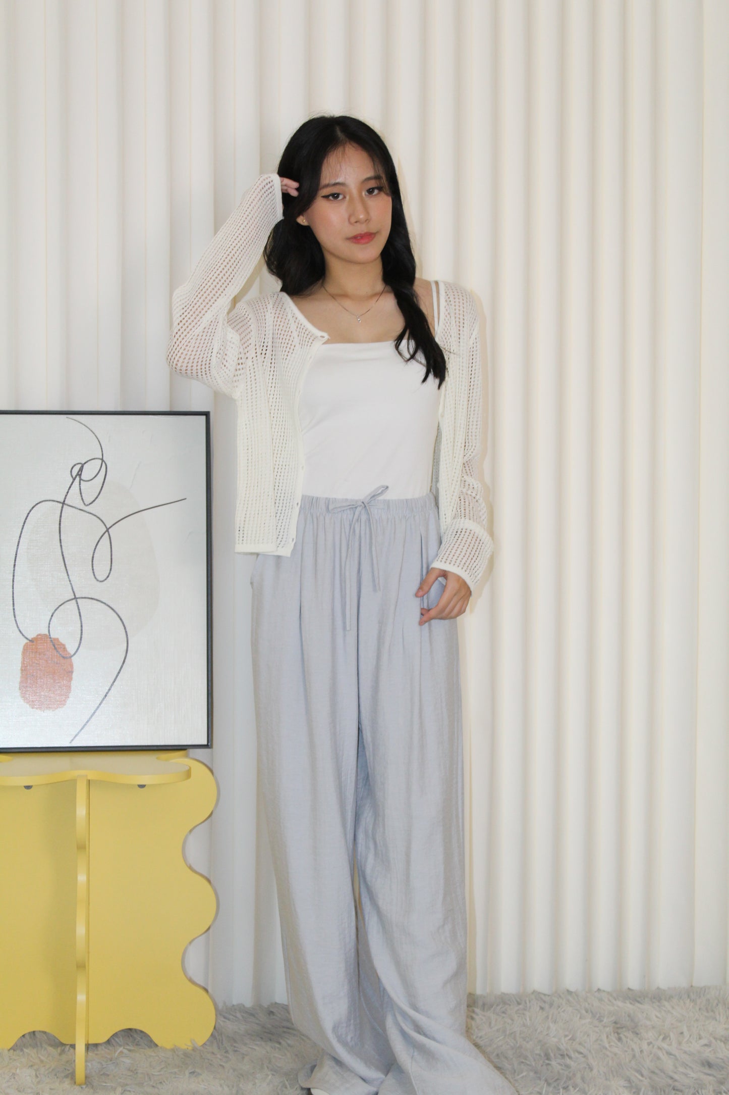 Oliver Linen Pleated Pants (Blue)