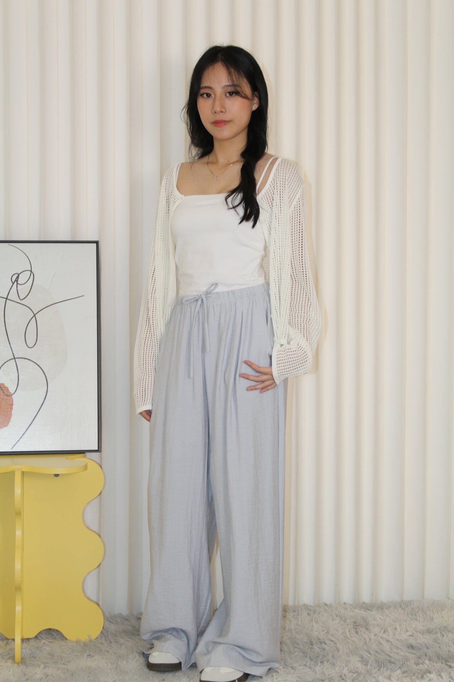 Oliver Linen Pleated Pants (Blue)