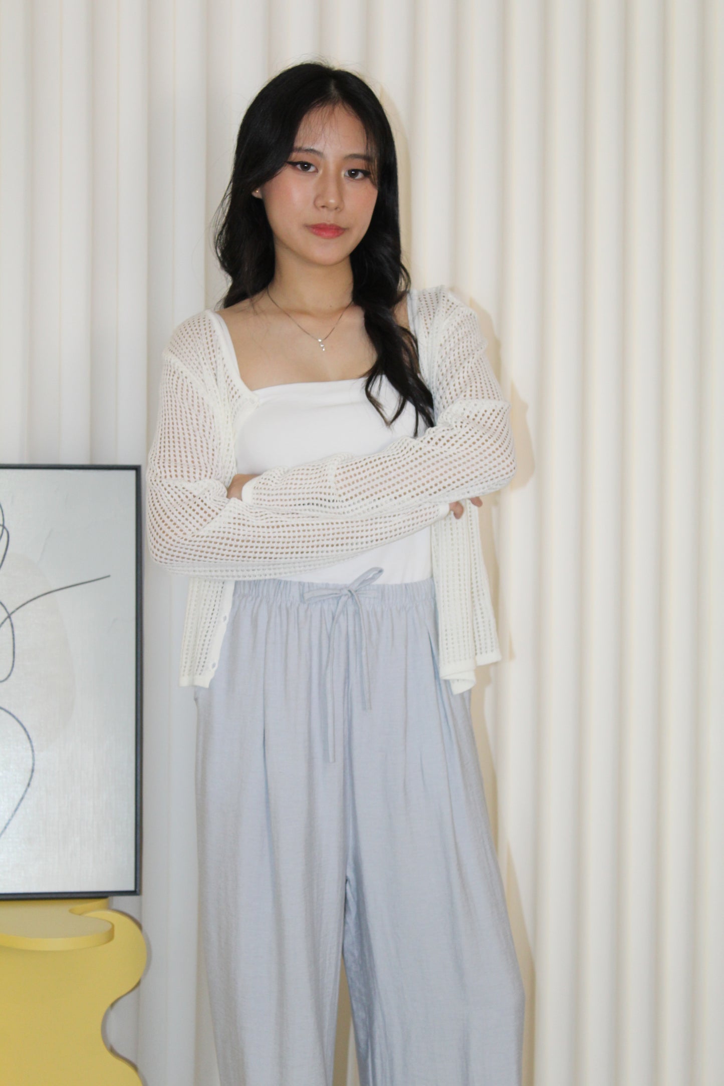 Oliver Linen Pleated Pants (Blue)