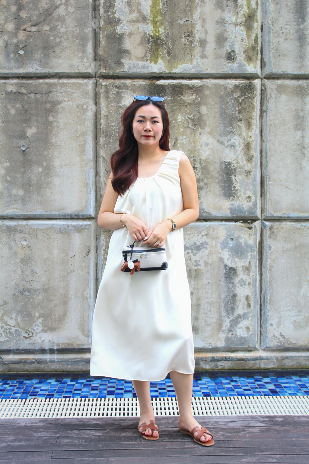 Georgie Satin Midaxi Dress (Cream)