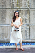 Georgie Satin Midaxi Dress (Cream)