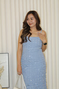 Ashley Puffy Midi Dress (Blue)