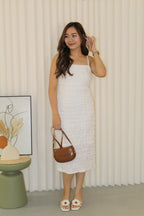 Ashley Puffy Midi Dress (White)