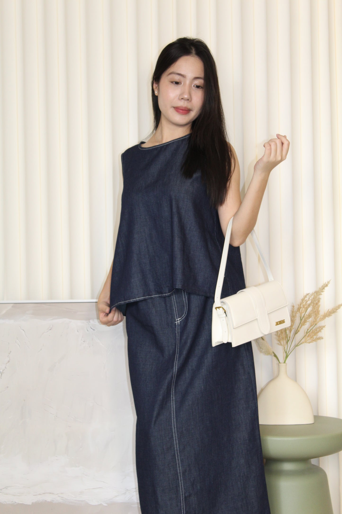 Cora Denim Two Piece Set