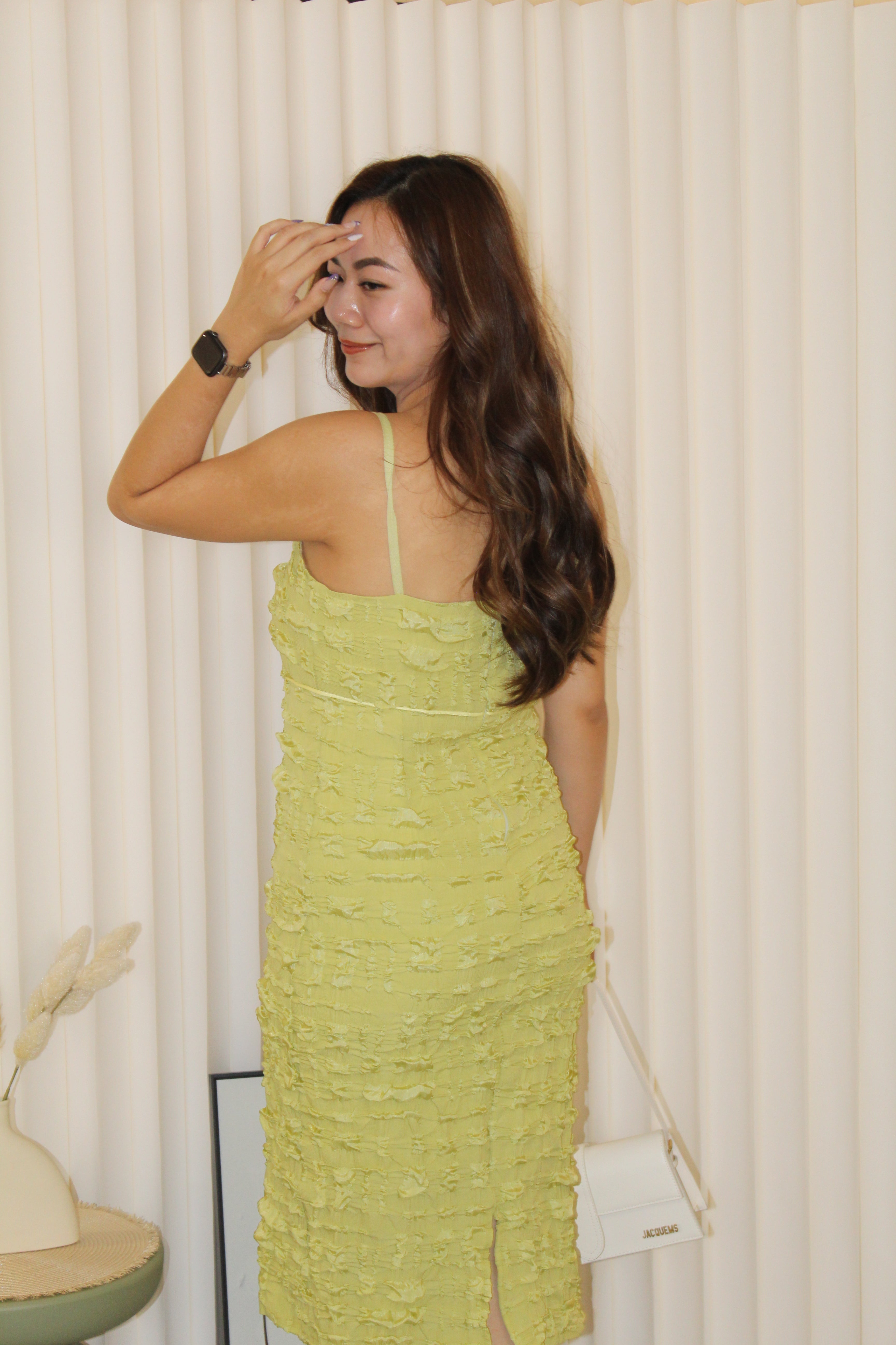 Ashley Puffy Midi Dress (White)