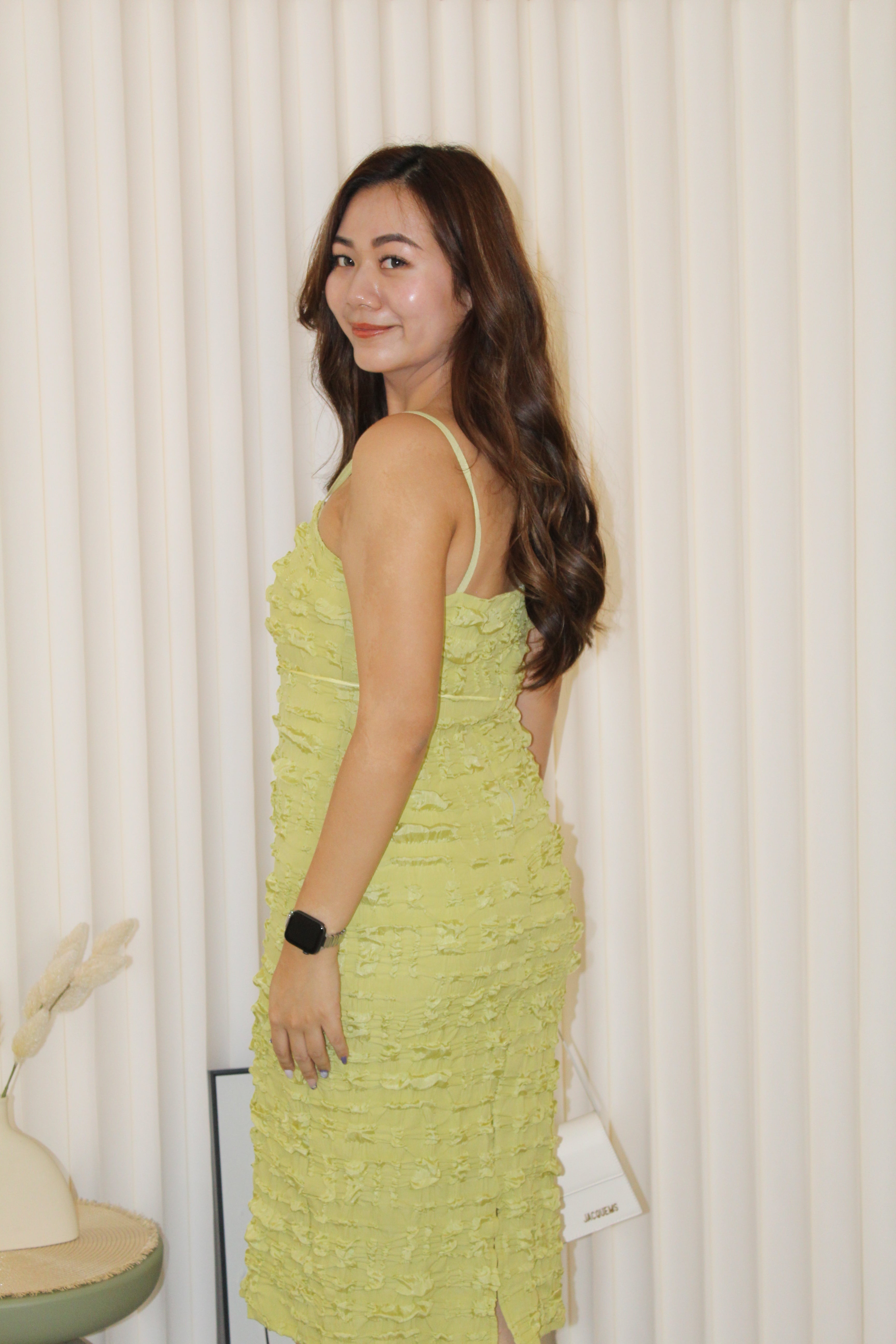 Ashley Puffy Midi Dress (White)