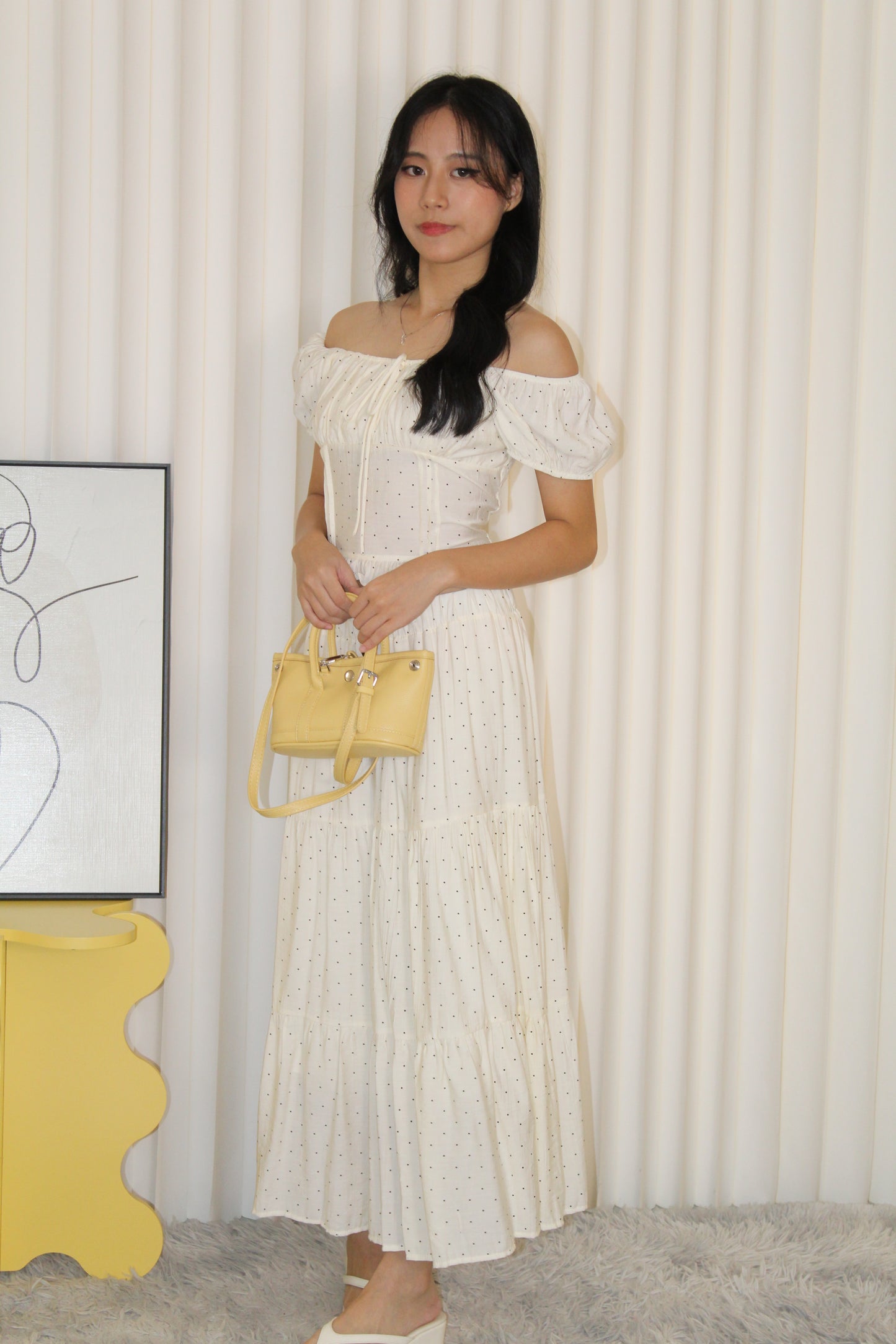 Betty Polka Two Piece Skirt Set (Cream)