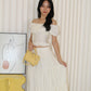 Betty Polka Two Piece Skirt Set (Cream)