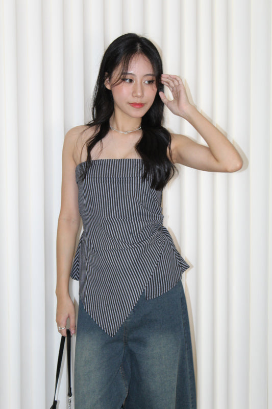 Remedy Stripes Tube Top (Black)