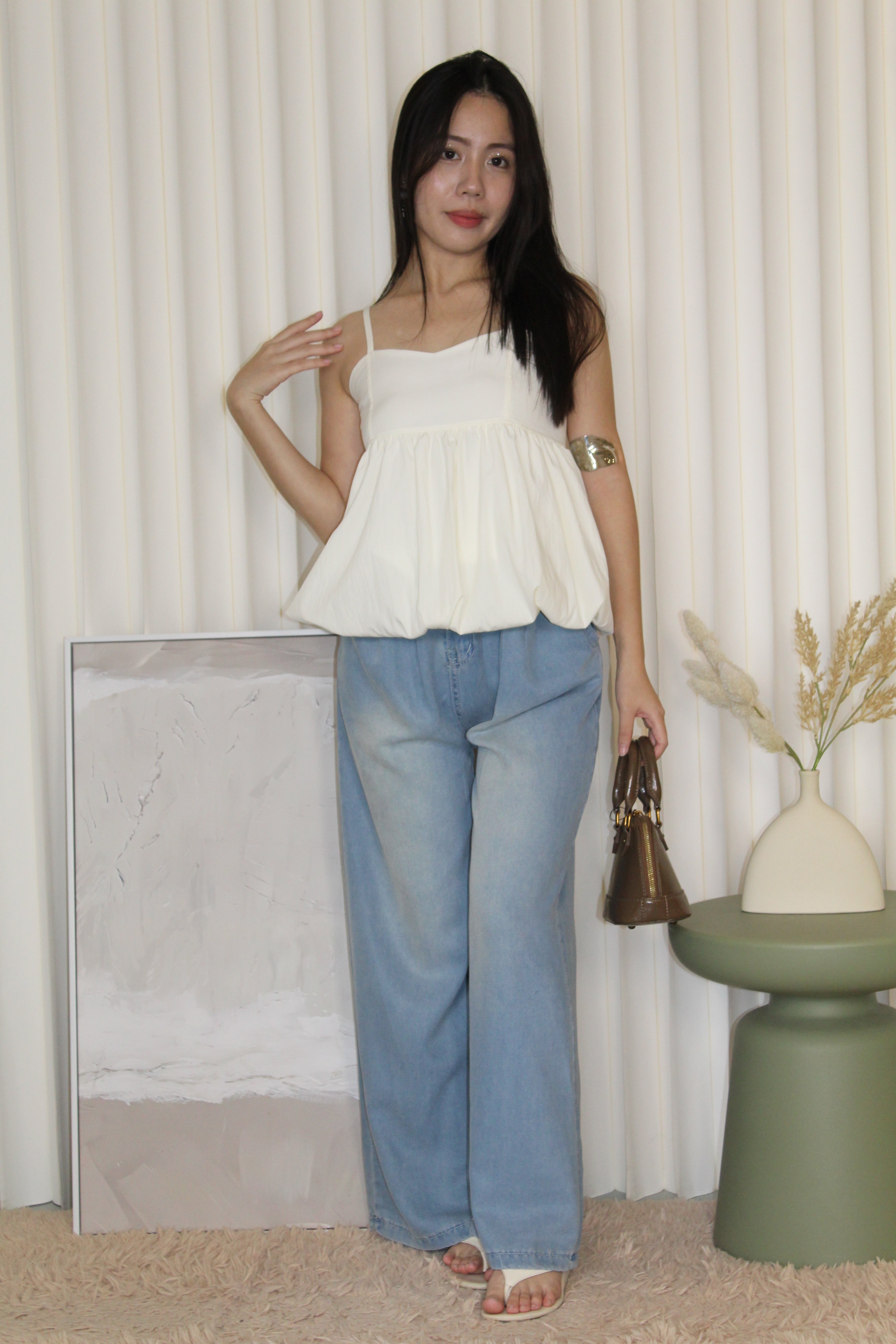 Yelena Soft Denim Pants (Light Blue)