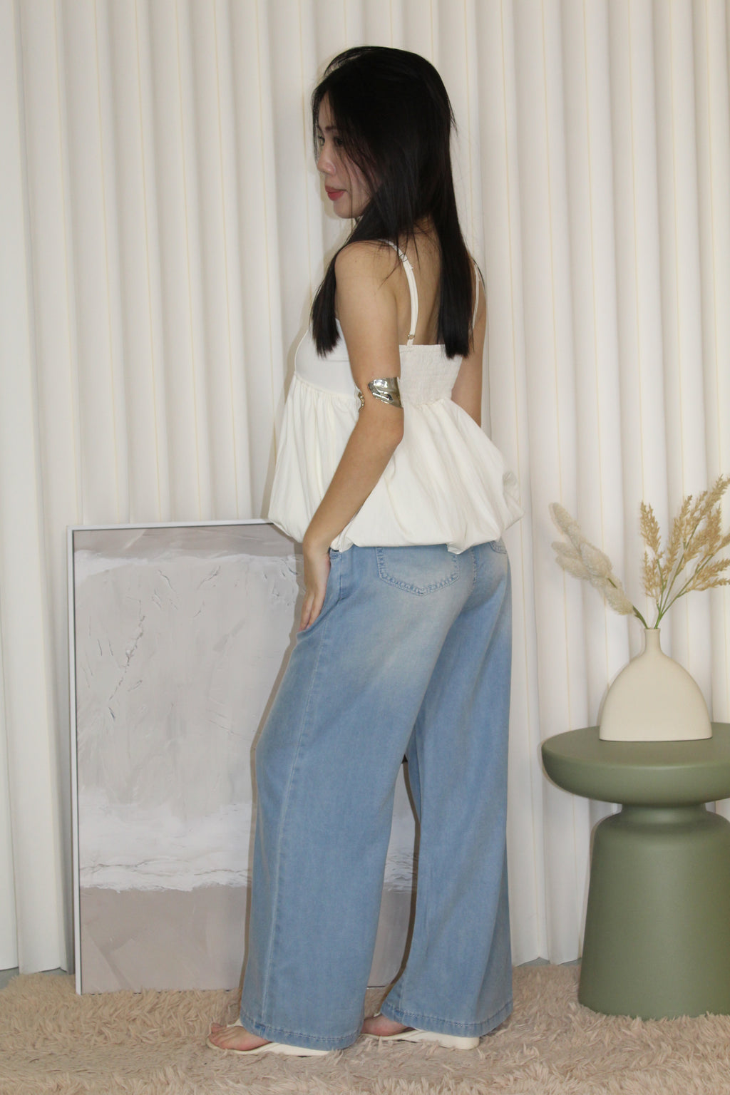 Yelena Soft Denim Pants (Light Blue)
