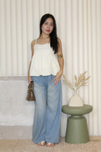 Yelena Soft Denim Pants (Light Blue)