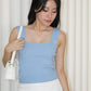 Angie Square Neck Knit Top (Blue)