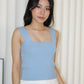 Angie Square Neck Knit Top (Blue)
