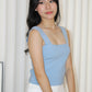 Angie Square Neck Knit Top (Blue)