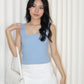 Angie Square Neck Knit Top (Blue)