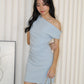 Molly Asymmetric Mini Dress (Khaki)