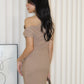 Molly Asymmetric Mini Dress (Khaki)