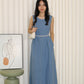 Daisy Straight Maxi Dress (Blue)