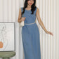 Daisy Straight Maxi Dress (Blue)