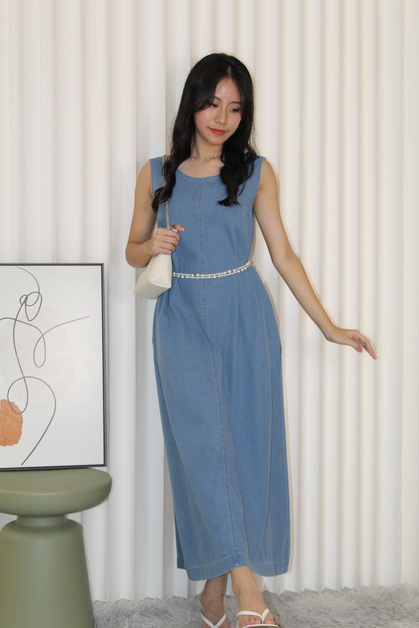 Daisy Straight Maxi Dress (Blue)