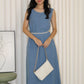 Daisy Straight Maxi Dress (Blue)