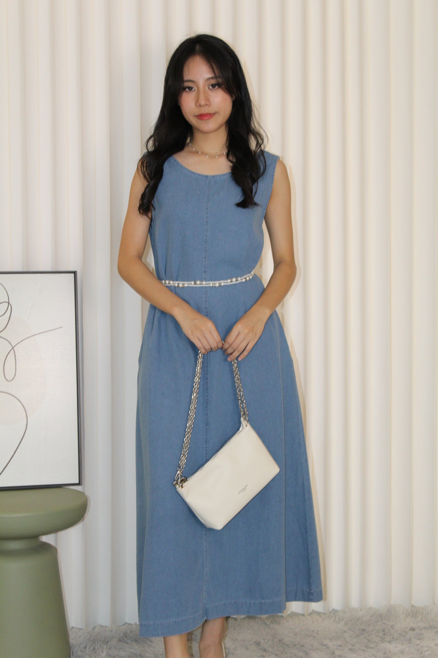 Daisy Straight Maxi Dress (Blue)