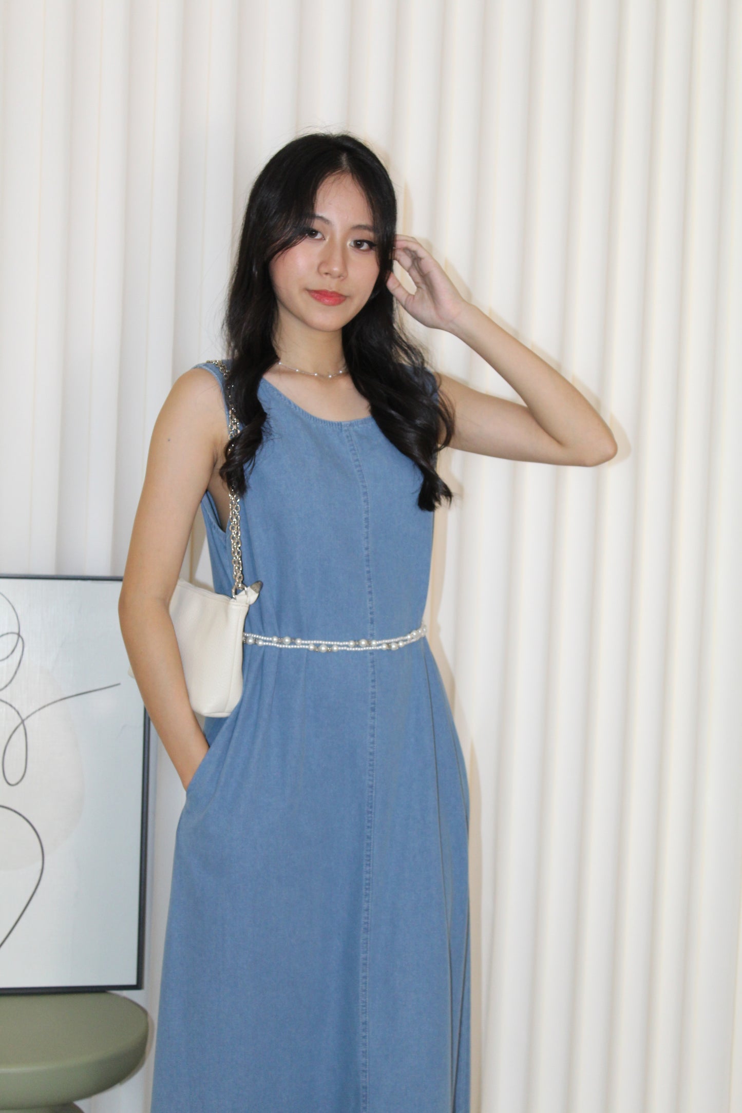 Daisy Straight Maxi Dress (Blue)