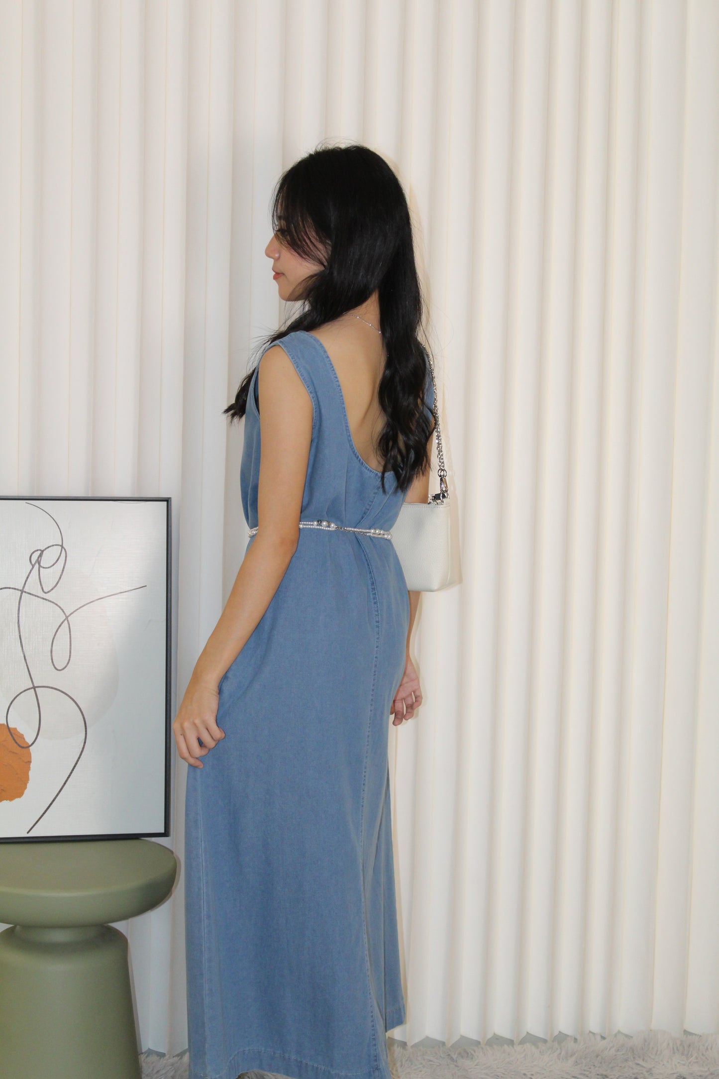 Daisy Straight Maxi Dress (Blue)