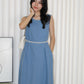 Daisy Straight Maxi Dress (Blue)