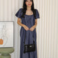 Delaney Puffy Straight Midi Dress (Blue)