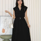 Nadia Collared Midaxi Dress (Black)