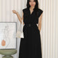 Nadia Collared Midaxi Dress (Black)
