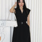 Nadia Collared Midaxi Dress (Black)